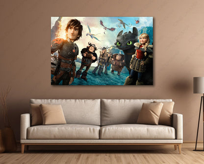 Toothless dragon adventure canvas print