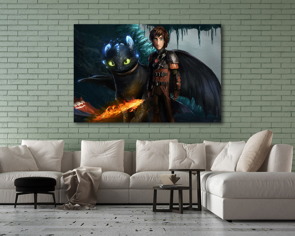 Toothless dragon canvas for bedroom