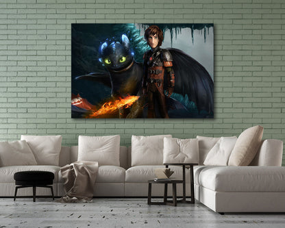 Toothless dragon canvas for bedroom