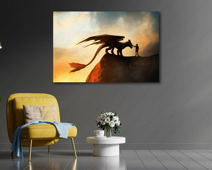 Toothless dragon canvas wall art