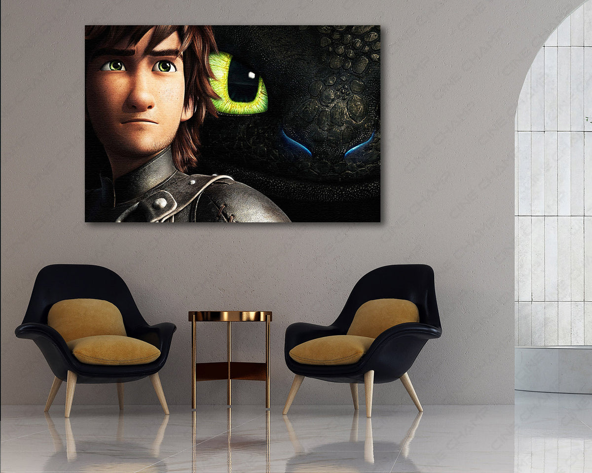Toothless fantasy dragon canvas artwork