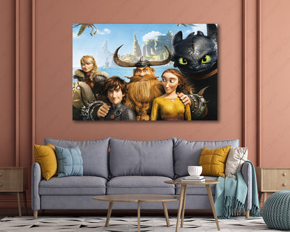 Toothless fantasy dragon canvas print