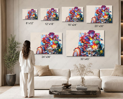 Video game fighting canvas wall art