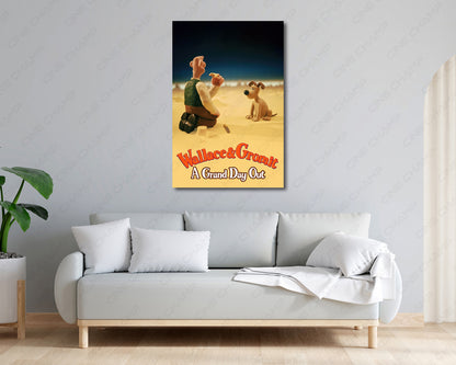 Wallace And Gromit Moon Canvas Print