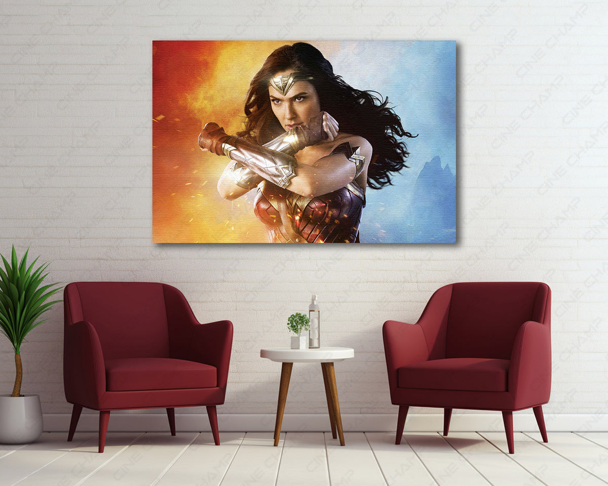 Wonder Woman comic-inspired canvas artwork
