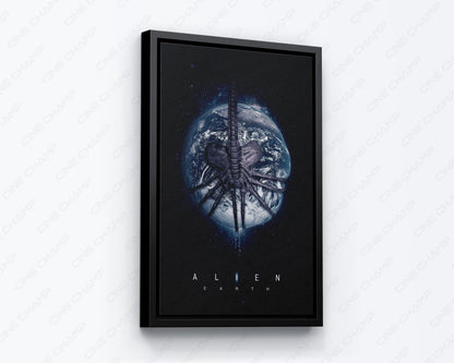 Xenomorph-inspired retro sci-fi wall art