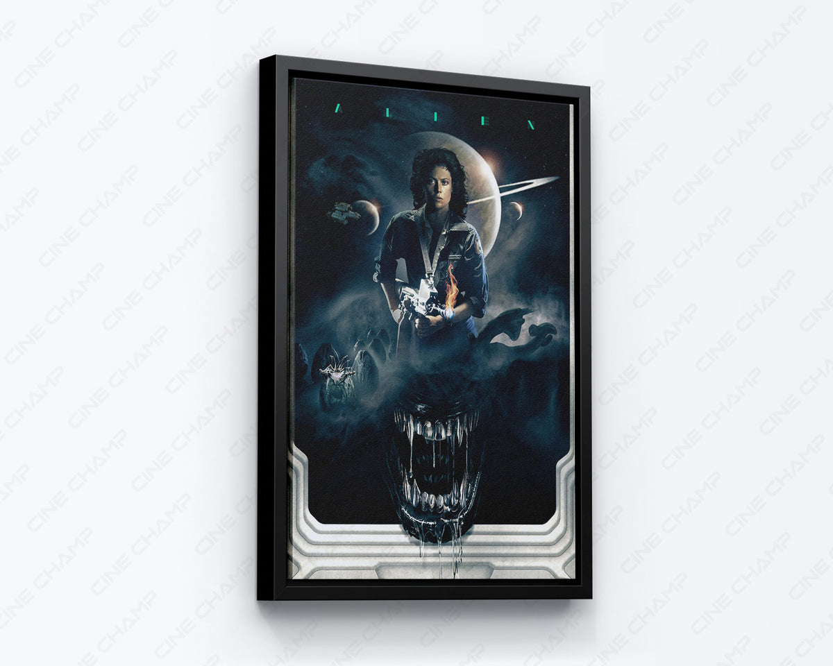 Xenomorph Inspired Horror Movie Canvas Artwork