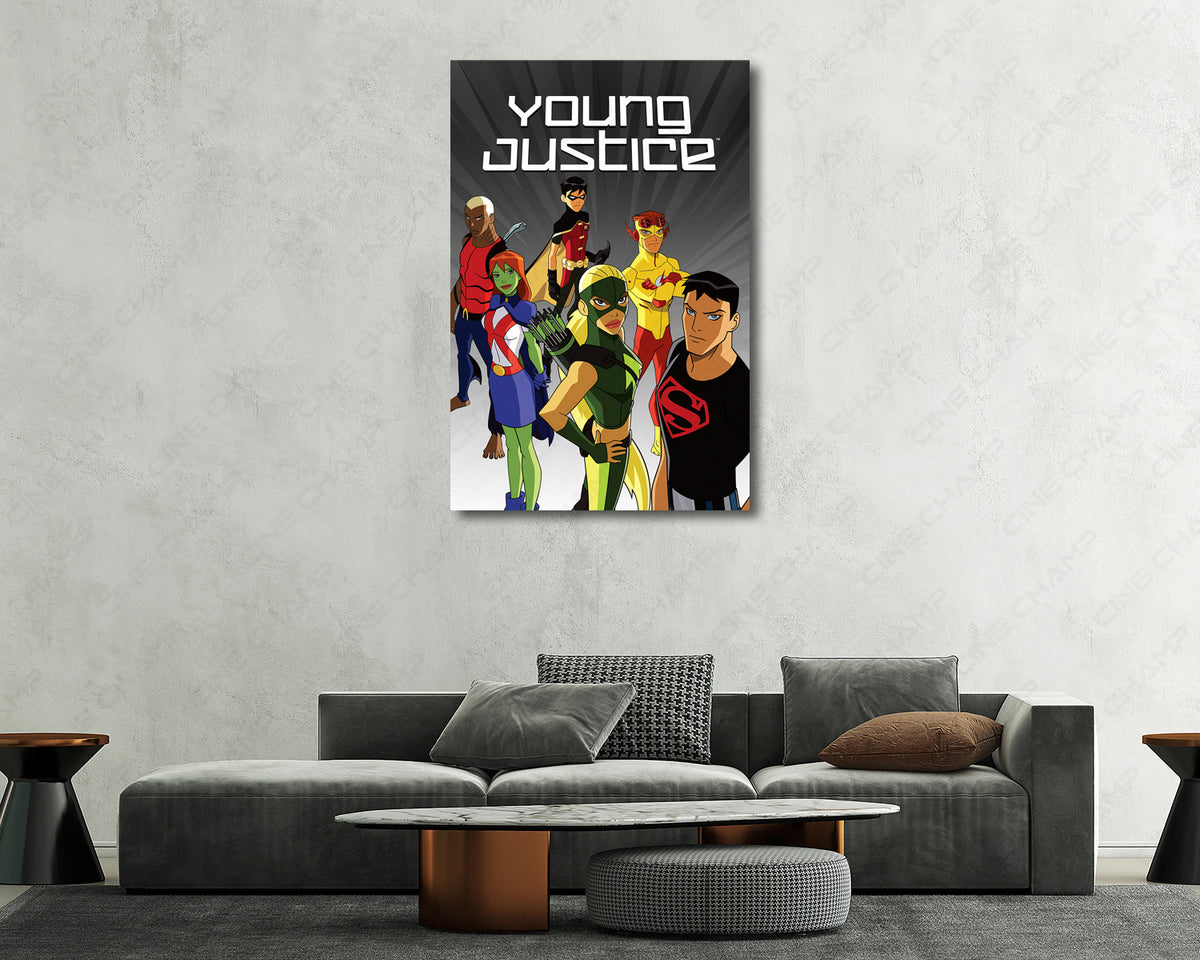 Young Justice DC Superhero Canvas Print for Gaming Room