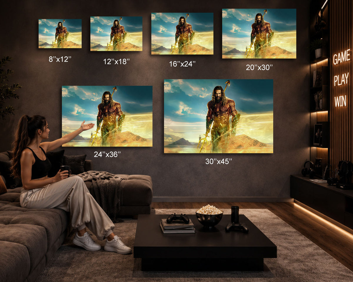 Aquaman and the Lost Kingdom Canvas Wall Art Legendary Atlantis Adventure Superhero Decor