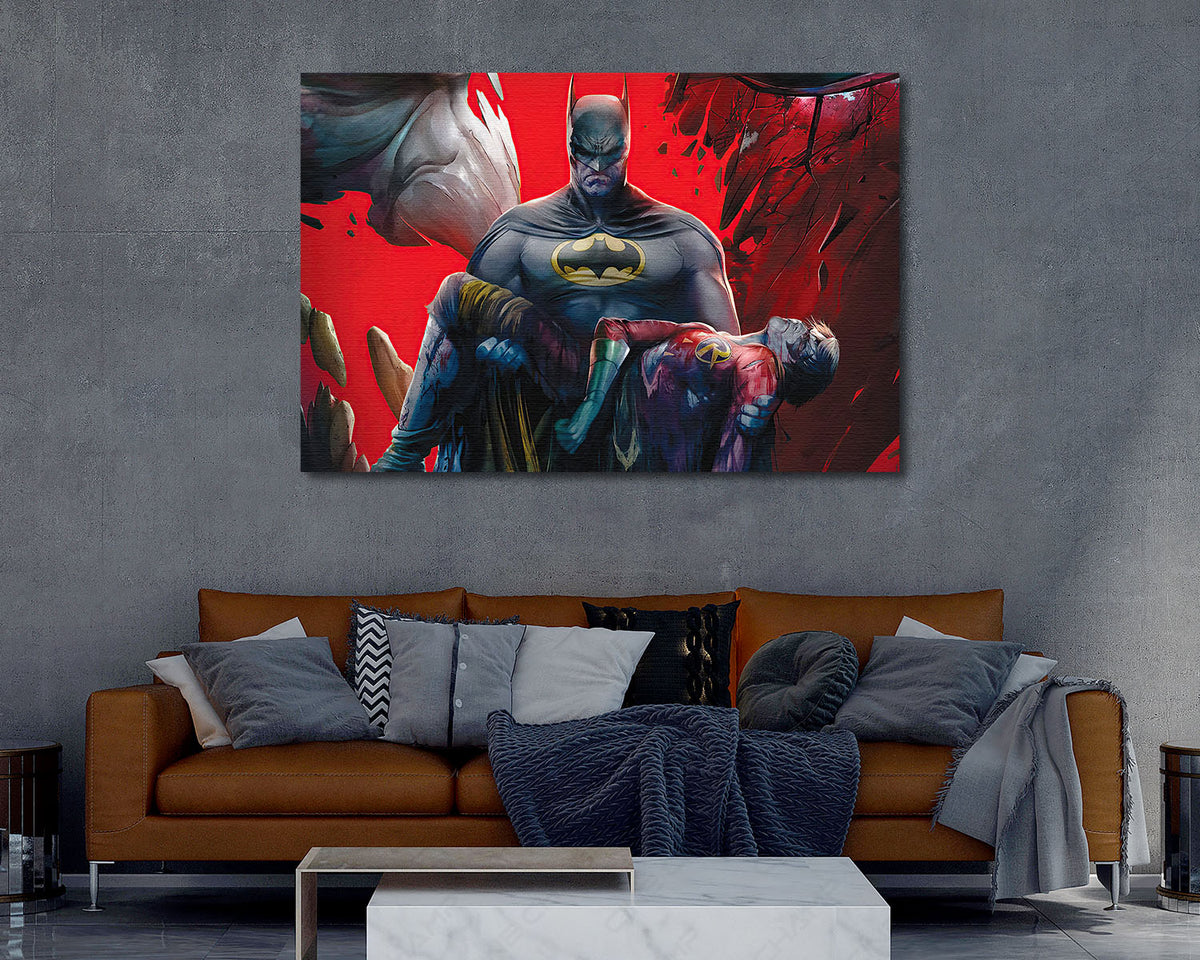 Batman Death in the Family Canvas Wall Art Dark Gotham Story Decor