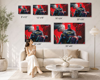 Batman Death in the Family Canvas Wall Art Dark Gotham Story Decor