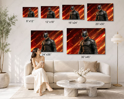 Batman Divine Power Canvas Wall Art Dark Knight Epic Hero Decor