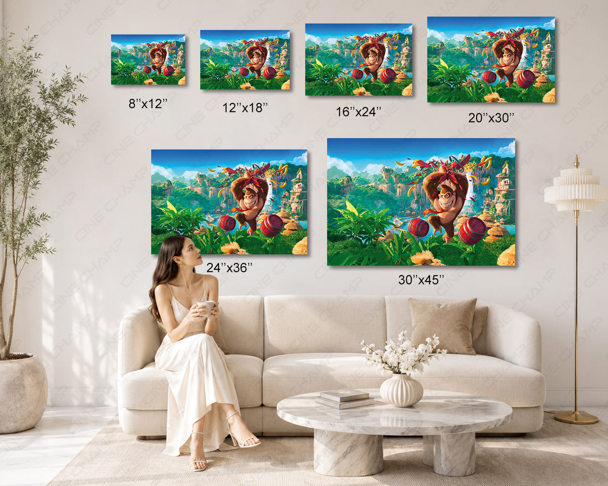 Donkey Kong Canvas Wall Art Video Game Decor