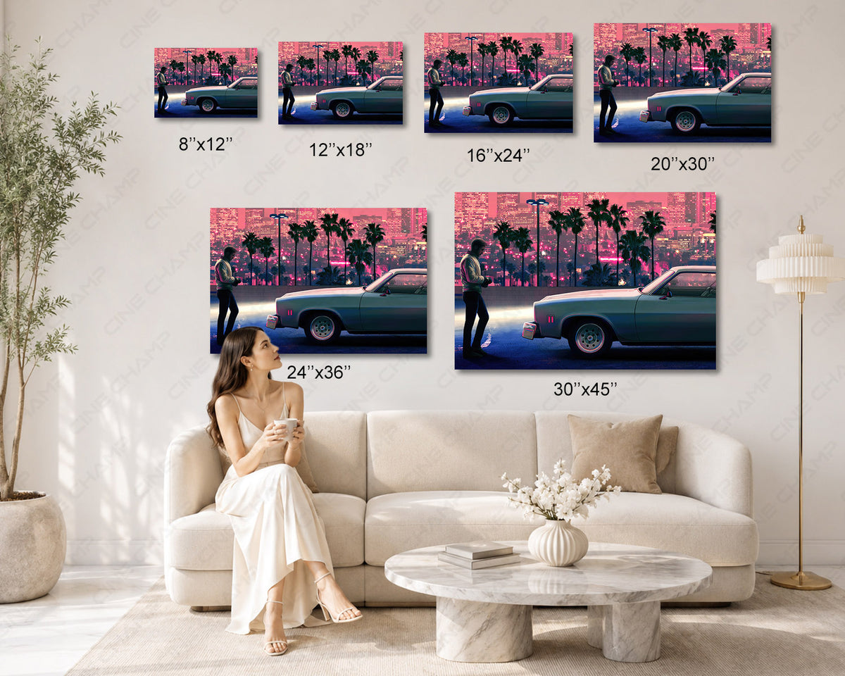 Drive Movie Canvas Wall Art Ryan Gosling Automotive Decor