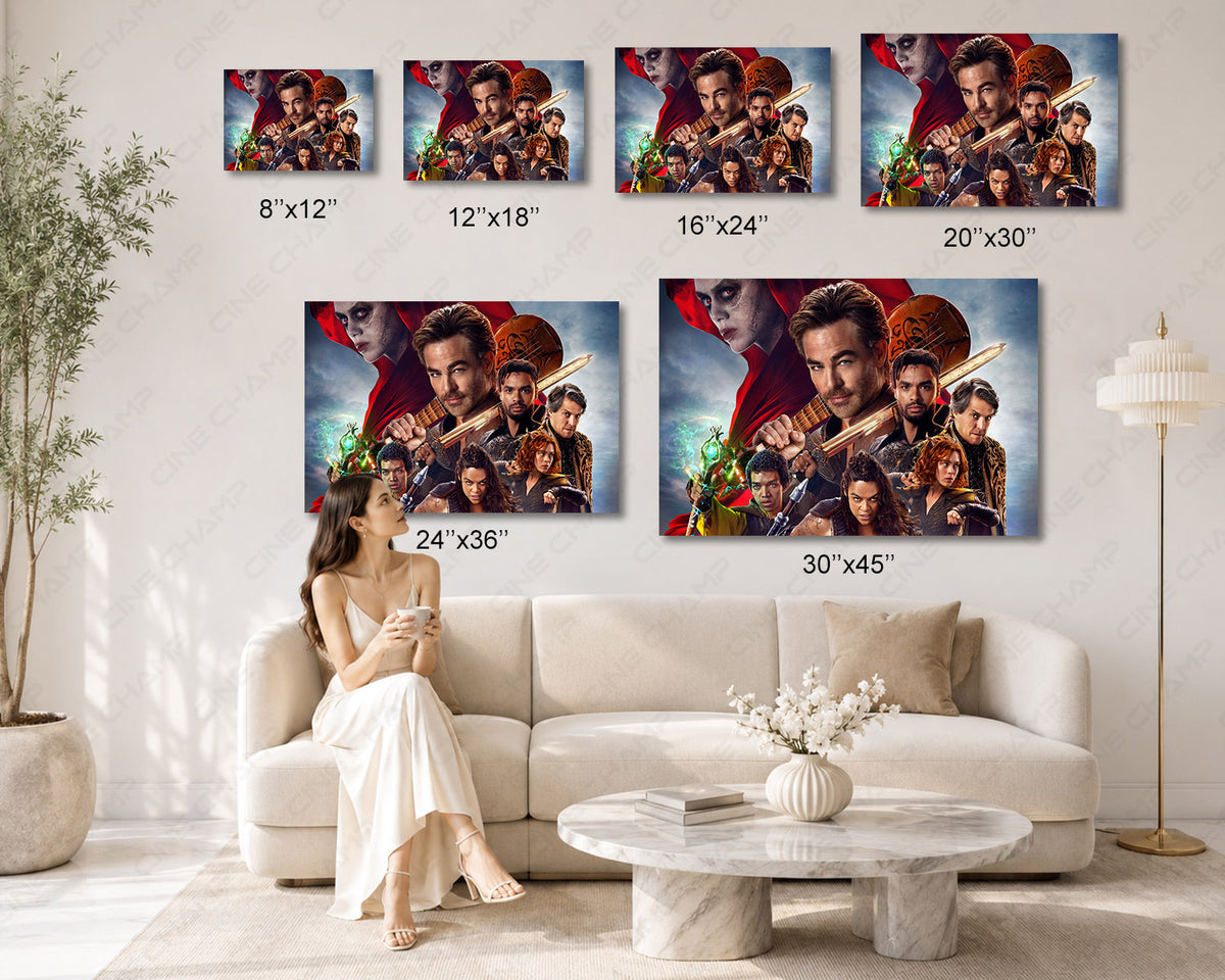 Dungeons and Dragons Honour Among Thieves Canvas Epic Fantasy Adventure Wall Art