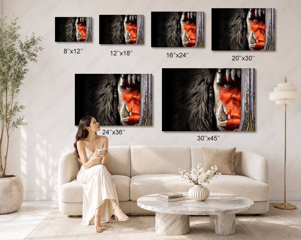 Durotan Warcraft Warrior Canvas Powerful Orc Character Fantasy Wall Art