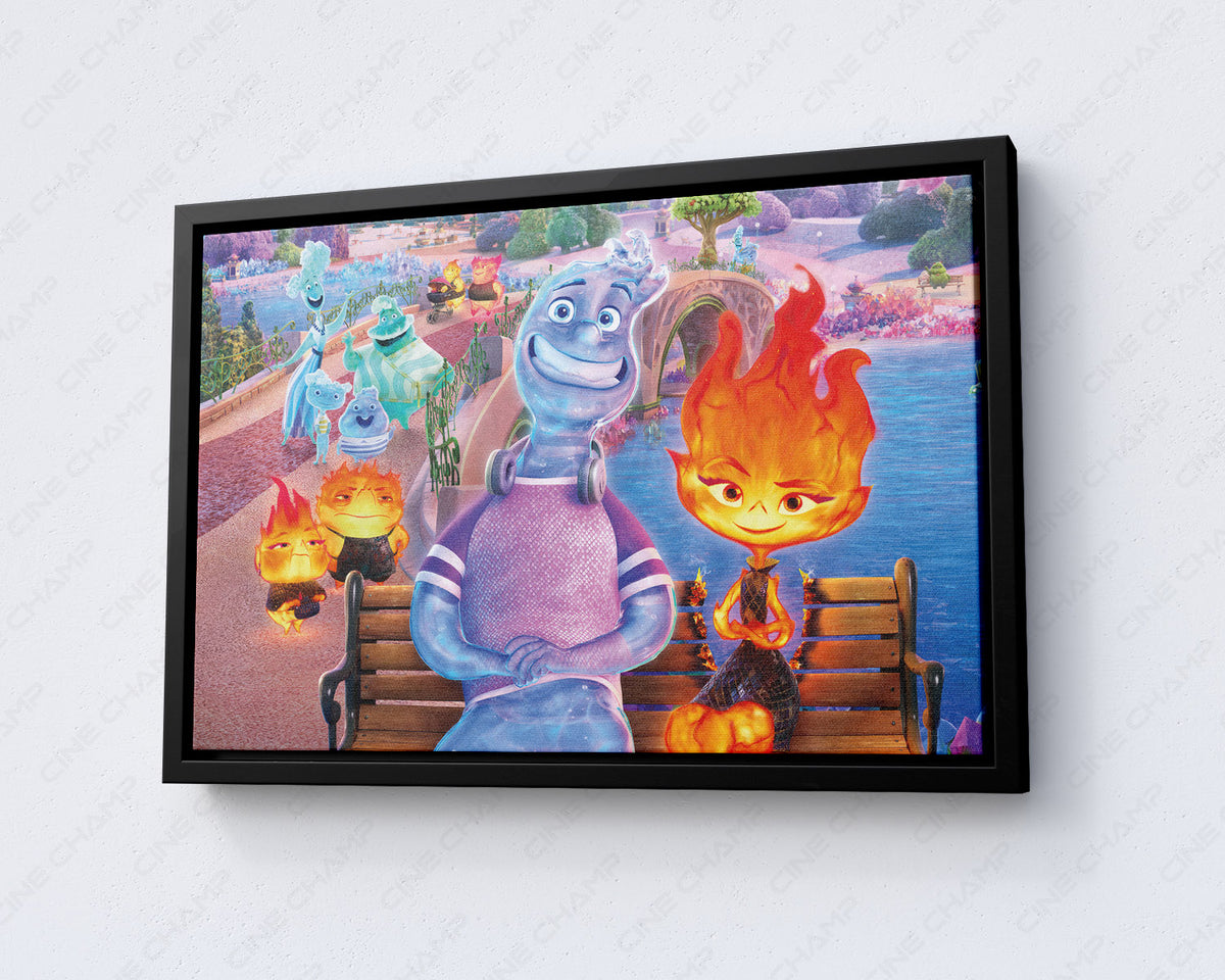 Elemental Fire and Water Canvas Wall Art