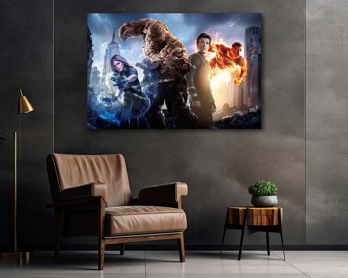 Fantastic Four Canvas Wall Art Marvel Superhero Team Movie Artwork