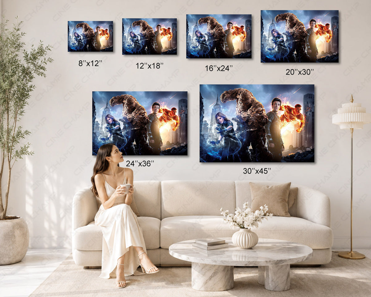 Fantastic Four Canvas Wall Art Marvel Superhero Team Movie Artwork
