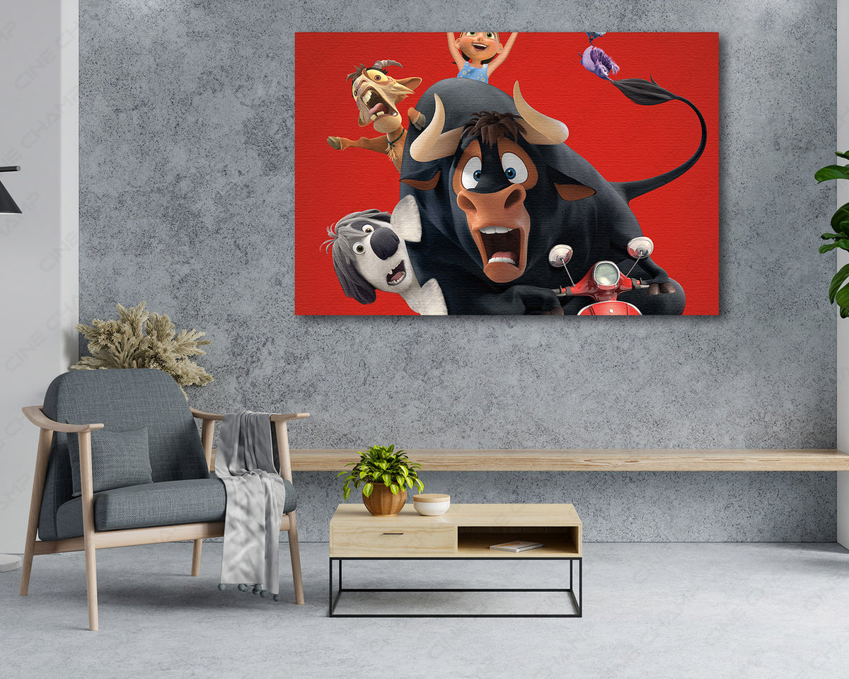 Ferdinand Bull Canvas Wall Art Animated Movie Decor