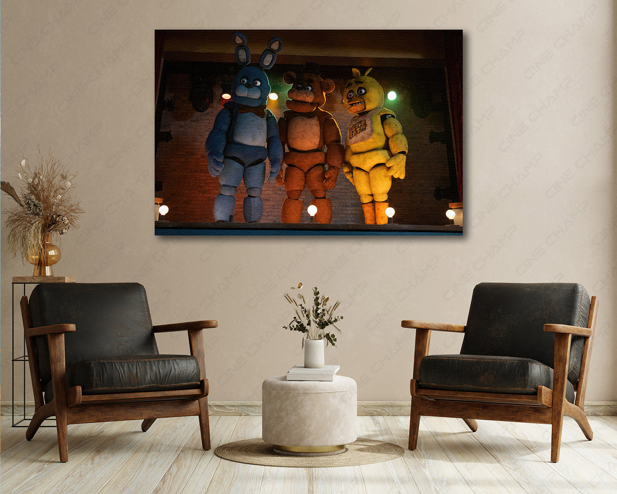 Five Nights at Freddy's Canvas Wall Art Freddy Fazbear Horror Game Decor