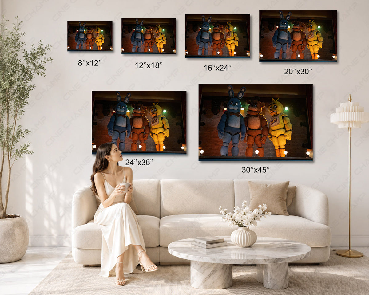 Five Nights at Freddy's Canvas Wall Art Freddy Fazbear Horror Game Decor