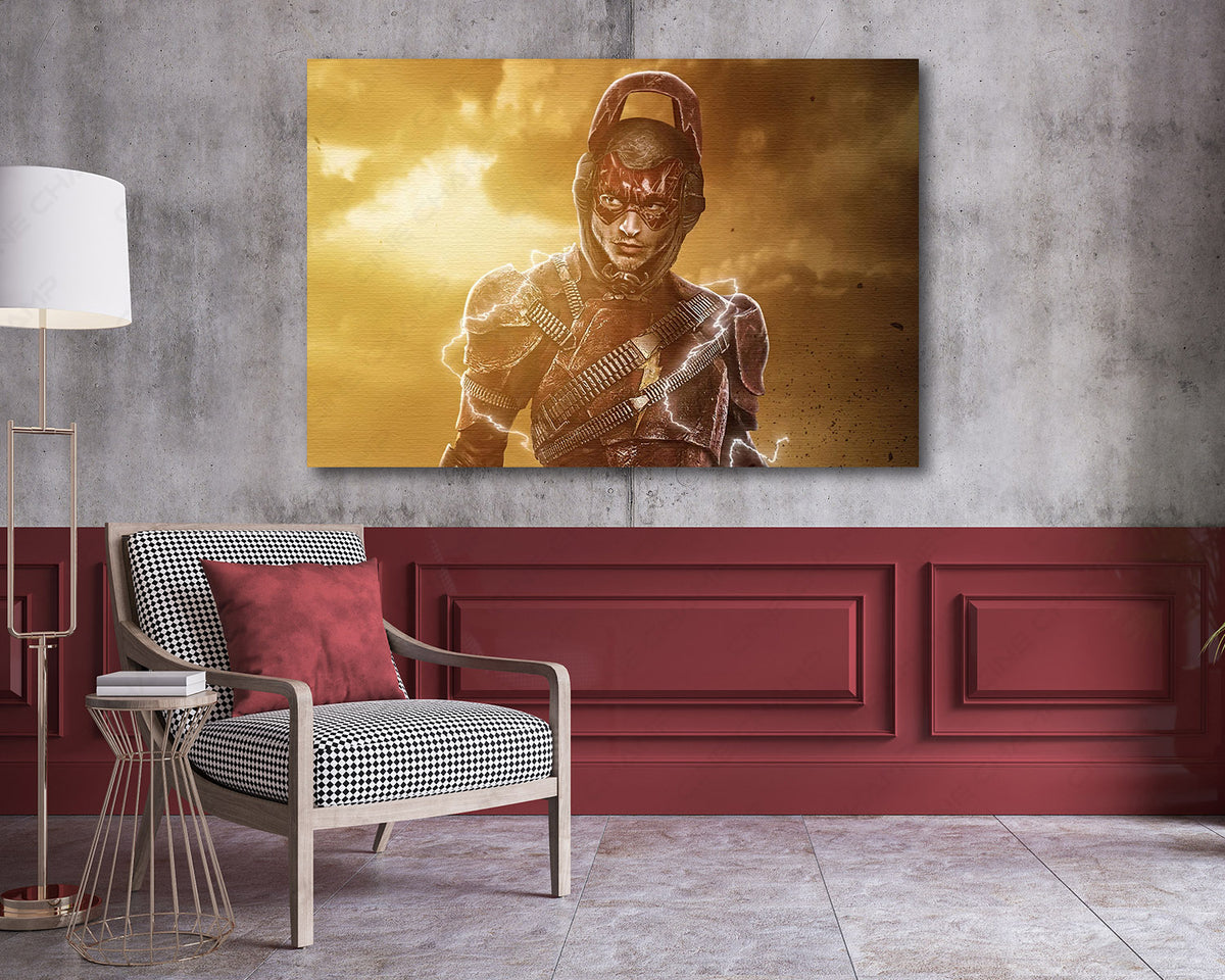 Flash Justice League Canvas Wall Art Barry Allen DC Superhero Movie Artwork
