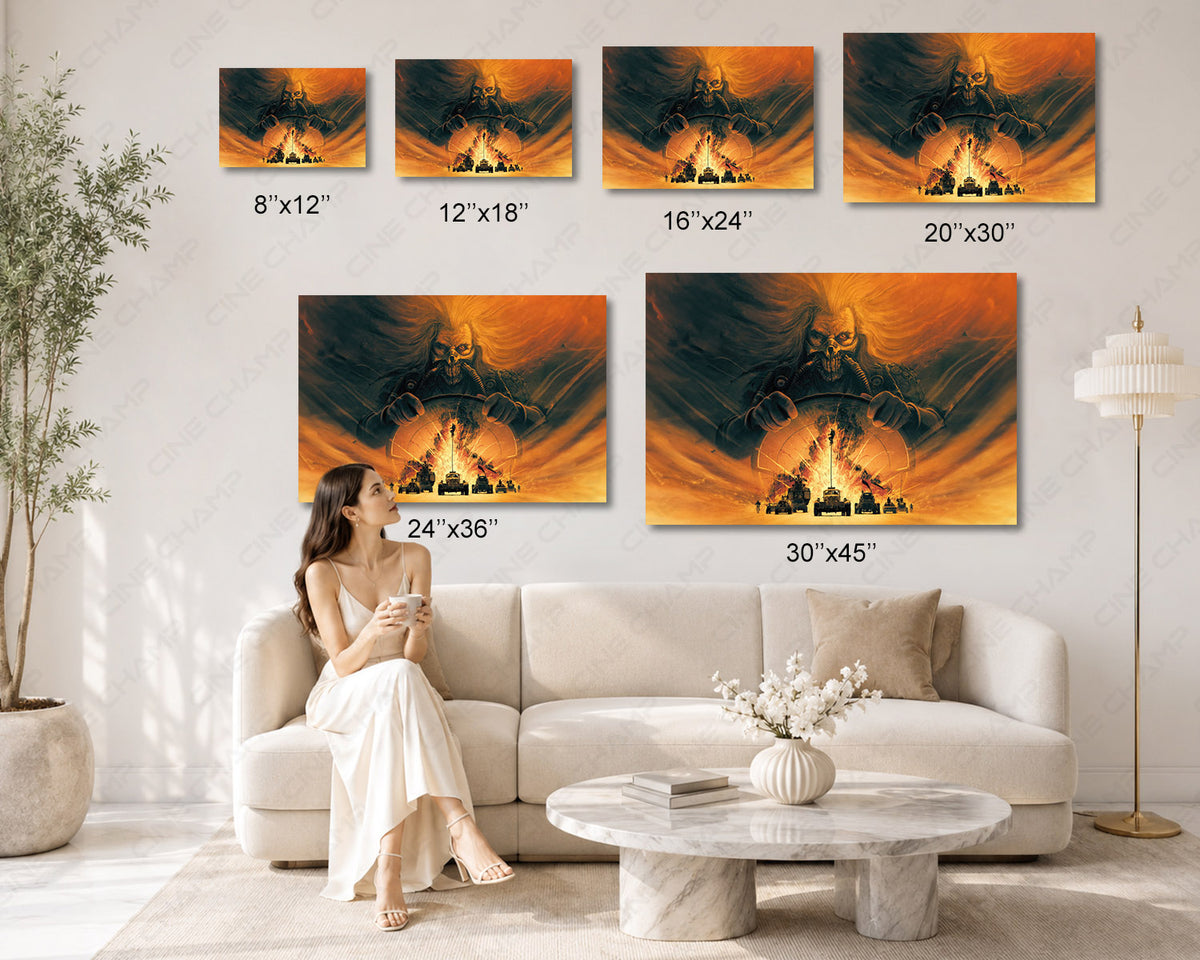 Furiosa: A Mad Max Saga Canvas Wall Art Wasteland Action Movie Wall Art