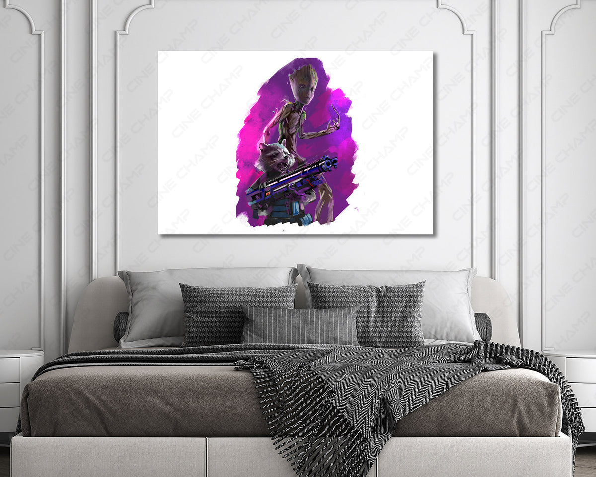 Groot and Rocket Avengers Infinity War Canvas Marvel Movie Wall Art