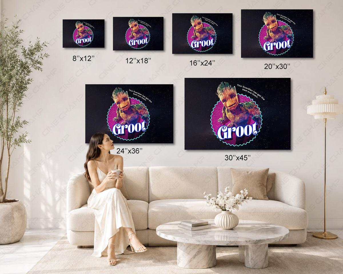 Groot Guardians of the Galaxy Canvas Wall Art Marvel Character Art
