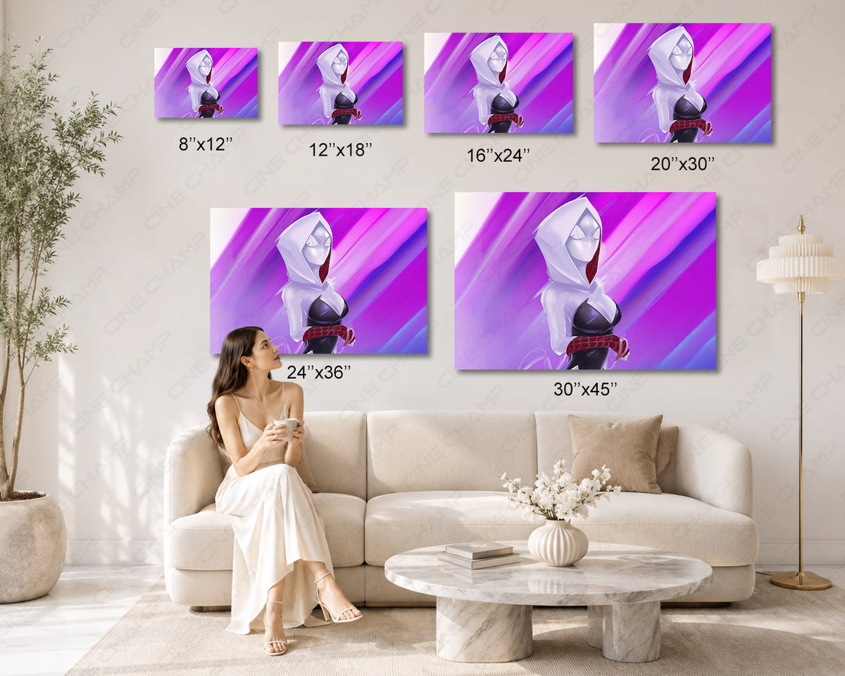 Gwen Stacy Spider-Man Across the Spider-Verse Canvas Print Marvel Wall Decor