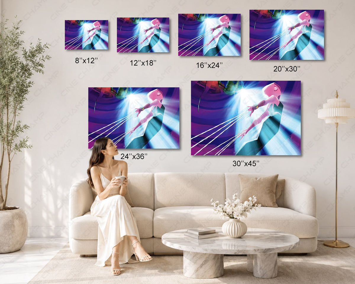 Gwen Spider-Man Across the Spider-Verse Canvas Wall Art Spider-Gwen Art