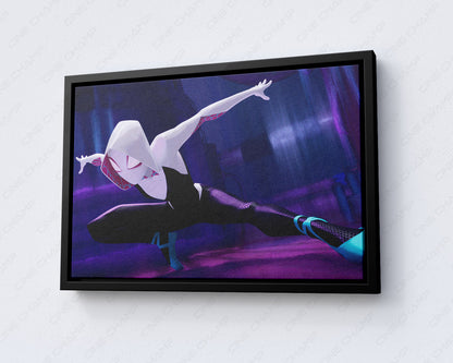 Spider-Gwen Into the Spider-Verse Canvas Print Gwen Stacy Animated Wall Art