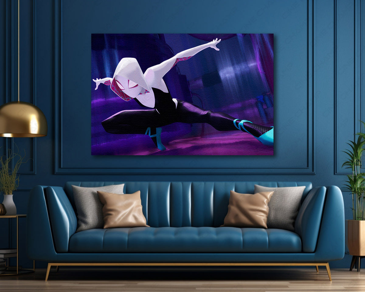 Spider-Gwen Into the Spider-Verse Canvas Print Gwen Stacy Animated Wall Art