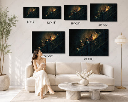 Haunted Mansion Canvas Print Spooky Gothic Movie Wall Art