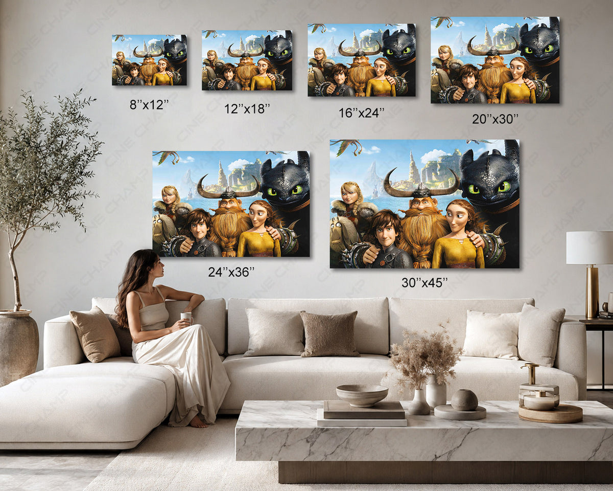 How to Train Your Dragon Wall Art Toothless Fantasy Canvas Decor