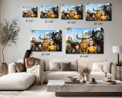 How to Train Your Dragon Wall Art Toothless Fantasy Canvas Decor