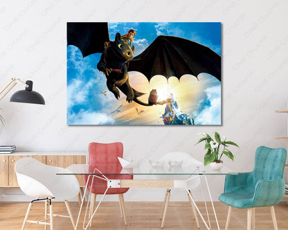 How to Train Your Dragon Canvas Wall Art Toothless Movie Decor