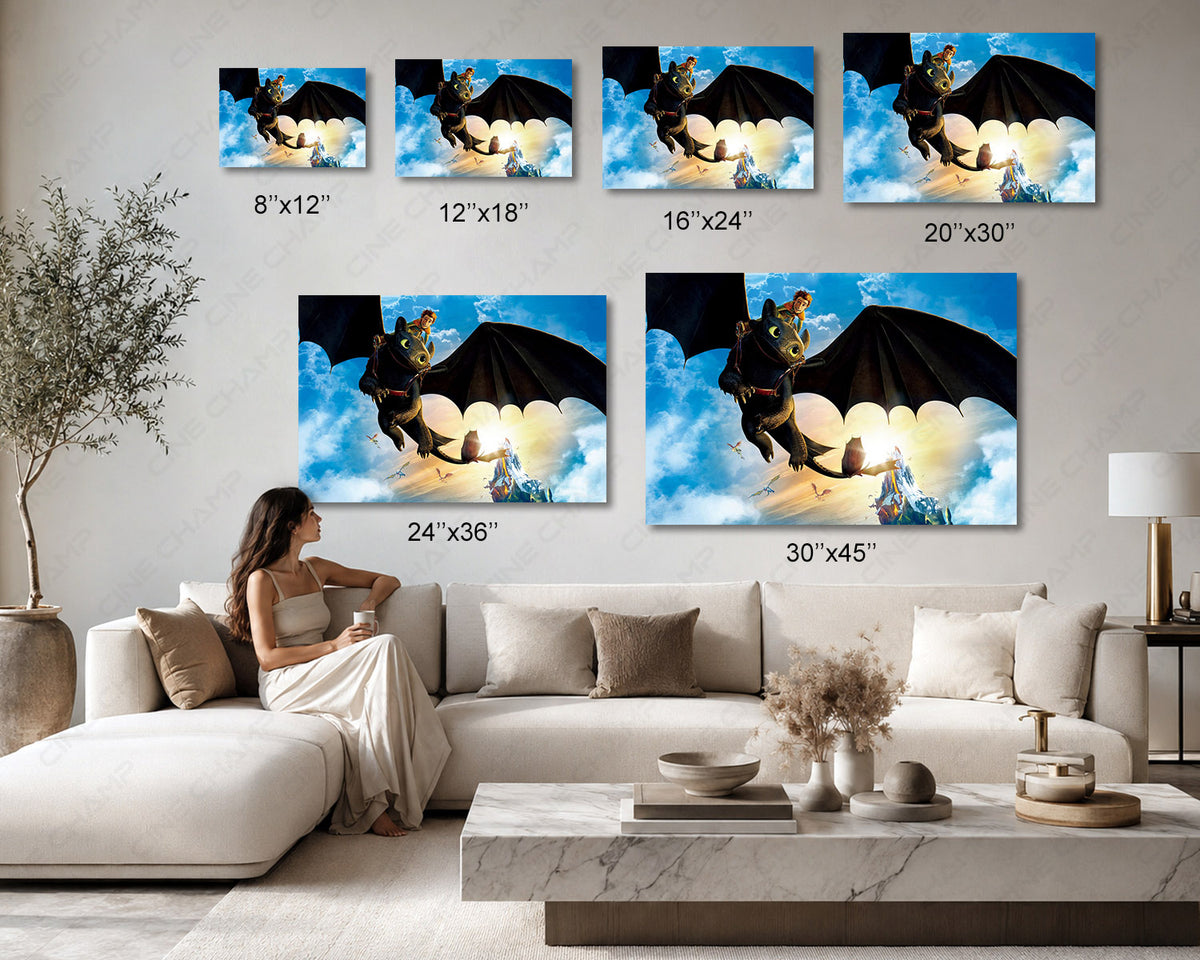 How to Train Your Dragon Canvas Wall Art Toothless Movie Decor
