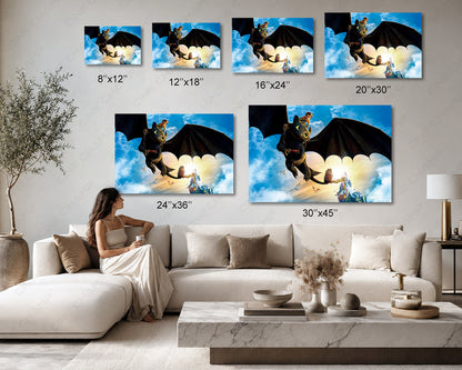 How to Train Your Dragon Canvas Wall Art Toothless Movie Decor