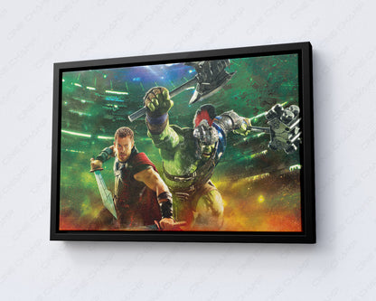 Thor and Hulk Ragnarok Canvas Art Marvel Superhero Wall Decor