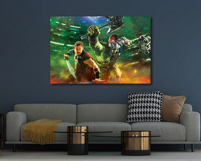 Thor and Hulk Ragnarok Canvas Art Marvel Superhero Wall Decor