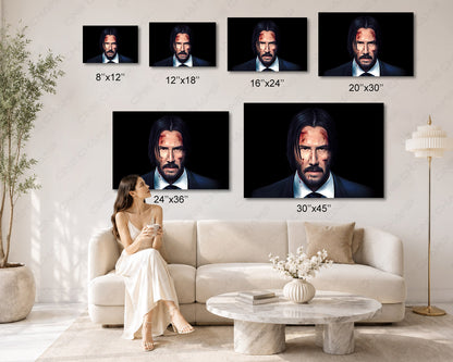 John Wick Iconic Canvas Print Legendary Movie Wall Decor