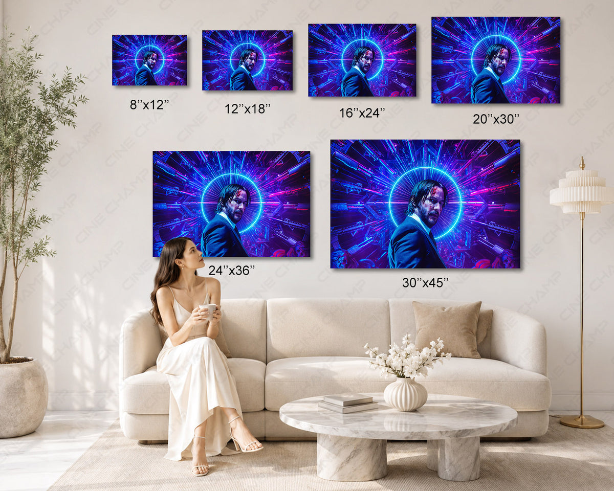 John Wick Gun Canvas Action Movie Wall Art