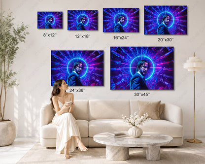 John Wick Gun Canvas Action Movie Wall Art