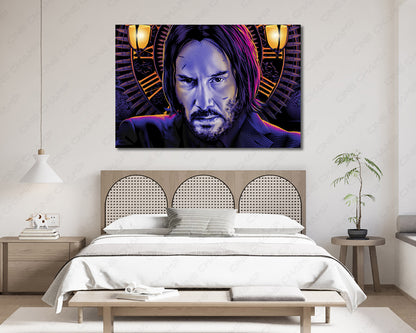 John Wick Pop Art Canvas Print Modern Action Movie Wall Decor
