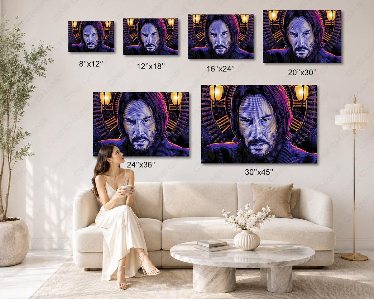 John Wick Pop Art Canvas Print Modern Action Movie Wall Decor
