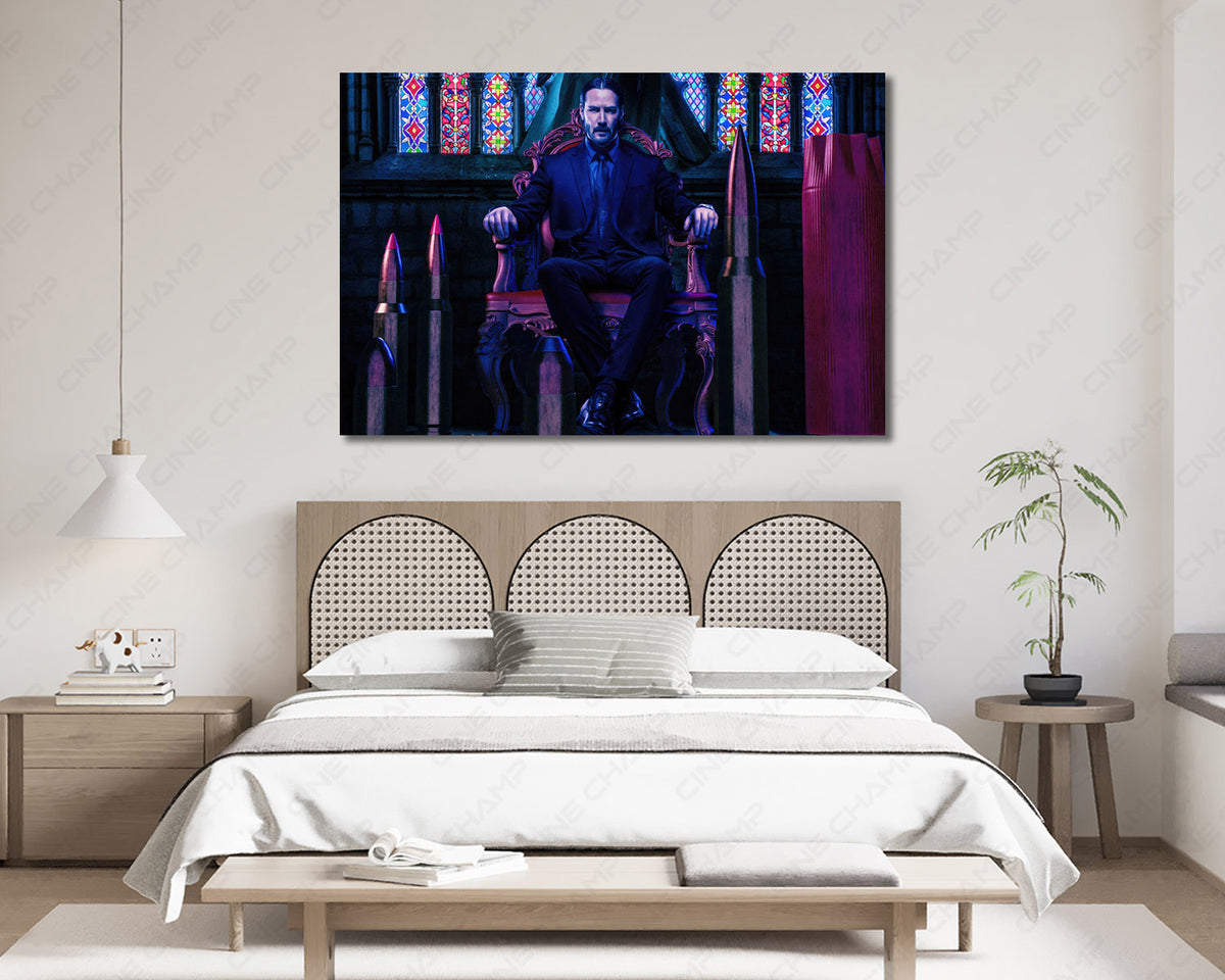 John Wick Cinematic Canvas Wall Art Keanu Reeves Underworld Movie Art