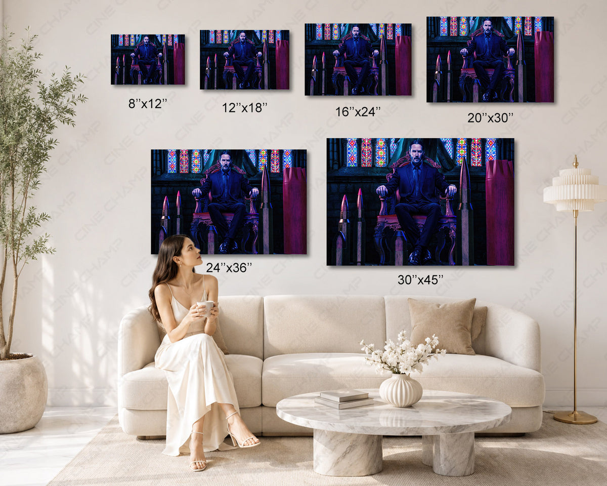 John Wick Cinematic Canvas Wall Art Keanu Reeves Underworld Movie Art