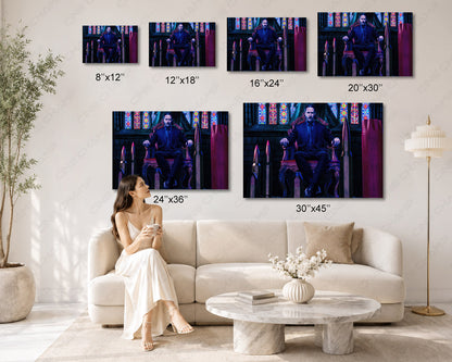 John Wick Cinematic Canvas Wall Art Keanu Reeves Underworld Movie Art